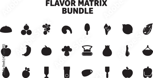фотографія Flavor profile icons set for culinary and beverage branding.