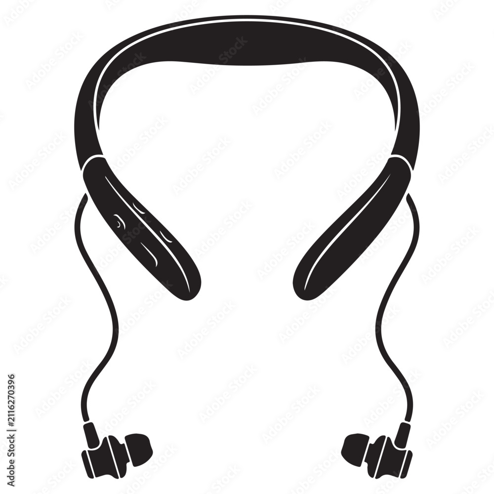 Obraz premium Headphone Silhouette Line Art Vector