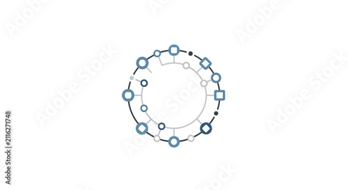Konstfotografi Chain link circle metal structure.