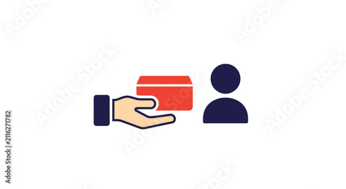 Hand holding a red wallet to person.