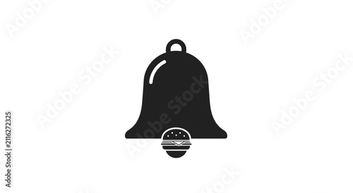 Фотография Black Bell Icon With Handle.