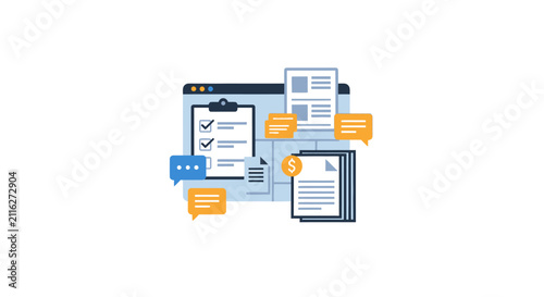 Foto Collection of documents and messages.