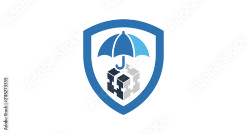 Obraz na płótnie Protection shield with umbrella logo.