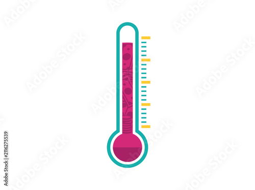Thermometer icon vector illustration showing high temperature or fever level isolated on white background