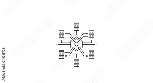 Фотография Black and white network diagram.