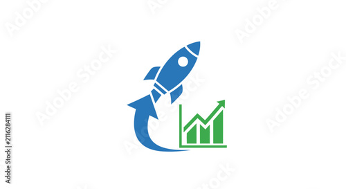 Bild auf Leinwand Rocket Ship Launch Growth Success.