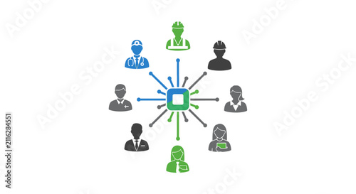 Bild auf Leinwand Network Connection People Teamwork Concept.