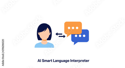 Cuadro en lienzo Woman Using AI Language Interpreter.