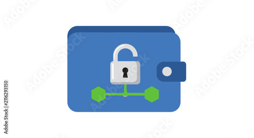 Digital wallet with padlock security.