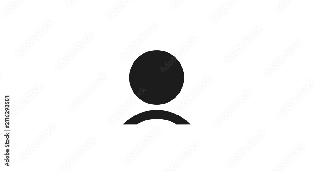 Obraz premium Simple Black User Profile Icon.