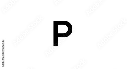 Obraz na płótnie Large Black Letter P Isolated.