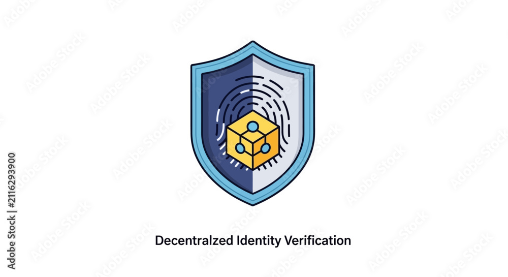 Obraz premium Decentralized Identity Verification Security Badge.