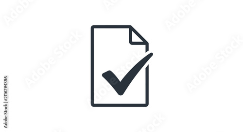 Foto Check mark on a document icon.