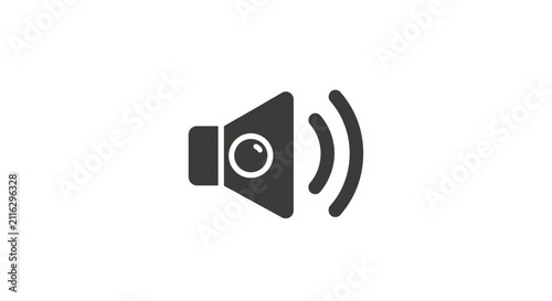 Canvastavla Black Speaker Icon with Sound Waves.