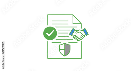 Green Document Security Check Icon.