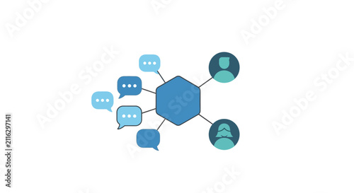 Blue network communication concept graphic design.