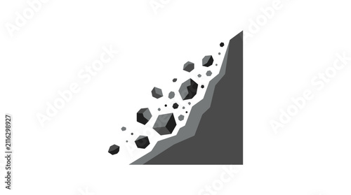 Rockfall Landslide Icon