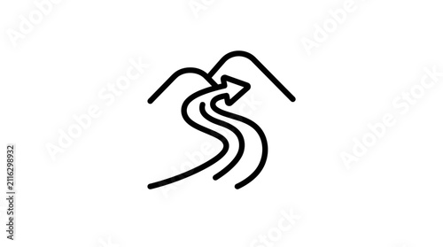 Winding Road Mountain Icon