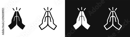 Photography Praying Hands Gesture Icon Set