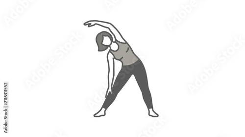 Фотография Woman doing yoga stretch exercise.