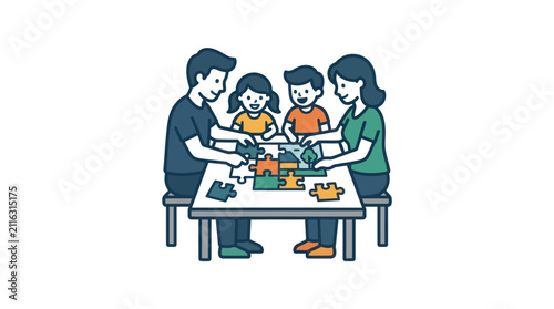 Family playing board game together indoors.
