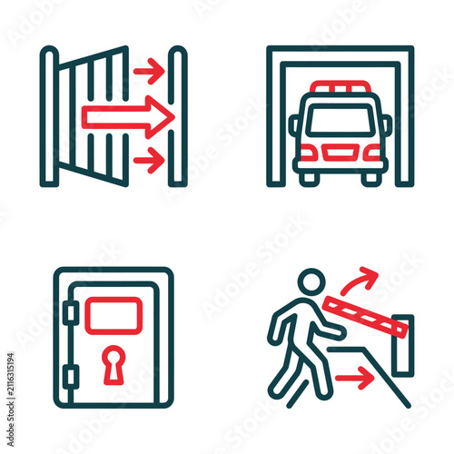 Emergency Exit Door Signs Symbols.