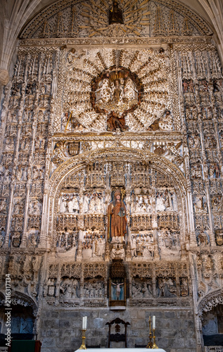 Gothic altarpiece of Saint Anne inside Burgos Cathedral in Burgos, Spain