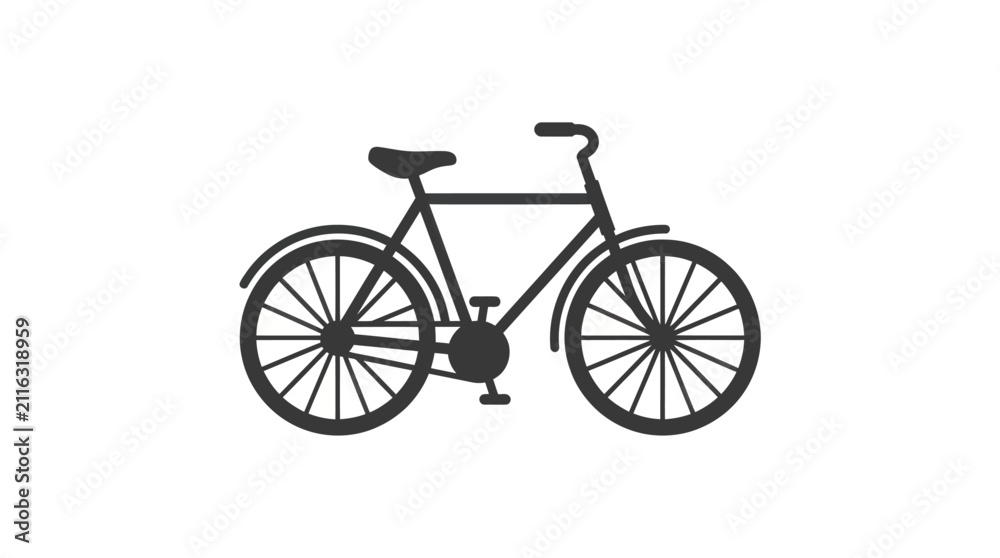 Fototapeta premium Bicycle with two wheels and frame.