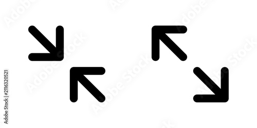 Bild auf Leinwand Expansion and Contraction arrow icons
