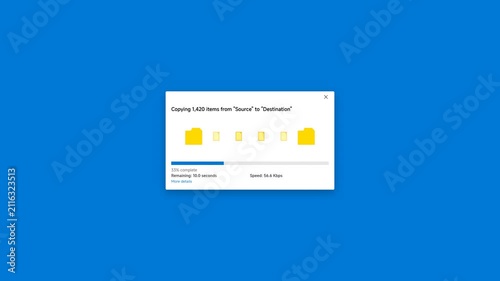 Windows File Transfer Progress Dialog Animation Motion Graphics