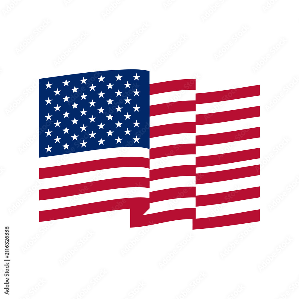 Fototapeta premium Waving united states of america flag with american