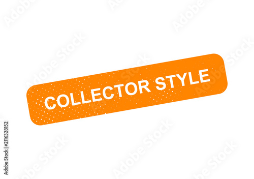 Fotografía Orange collector style badge with glittery dots illustration