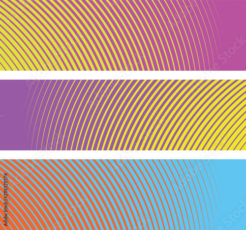 Abstract backgrounds with curved lines and vibrant colors