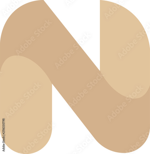 Abstract Letter N Logo Icon Minimal Flat Vector Illustration
