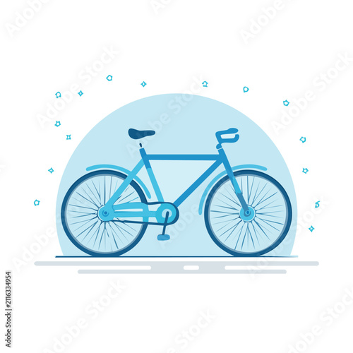 Minimalist Blue Bicycle Illustration for Healthy Lifestyle and Eco-Friendly Urban Transportation Concept