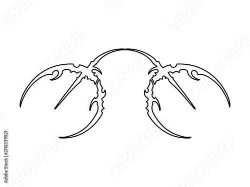 Black Cyber Y2K Spiky Arch Wing Line Art Decal Graphic Design