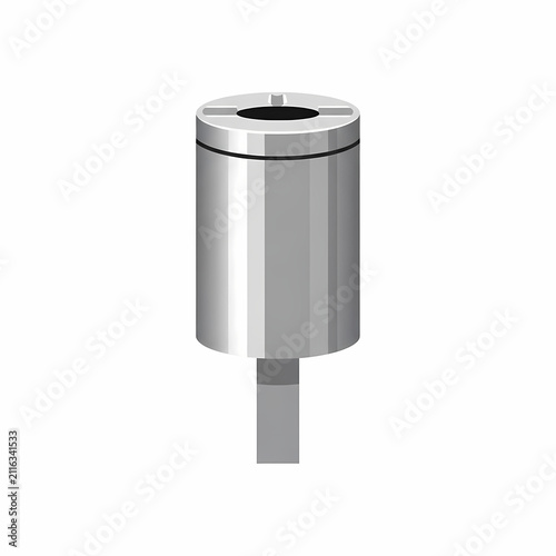 Industrial metallic cylindrical machine part used for precision manufacturing assembly tasks requiring durable steel components for heavy duty technical equipment in diverse factory production