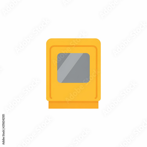 Yellow Public Mailbox For Collecting Letters In Urban Areas Featuring A Secure Slot System Designed For City Streets To Help Citizens Send Correspondence Efficiently While Maintaining Reliable