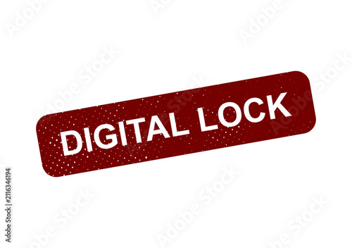 Фотография Red digital lock icon with text illustration