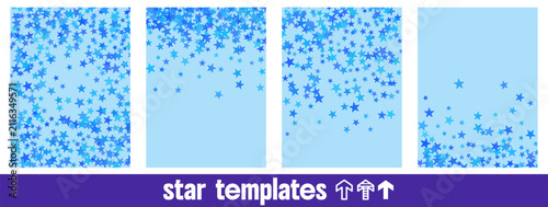Фотография Star background as photo frames panels present distinct border and falling layouts