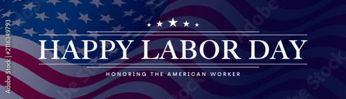 American Labor Day banner, horizontal USA Labor Day design
