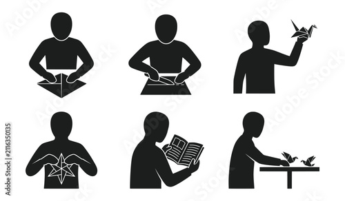 Person engaging in origami and creative activities