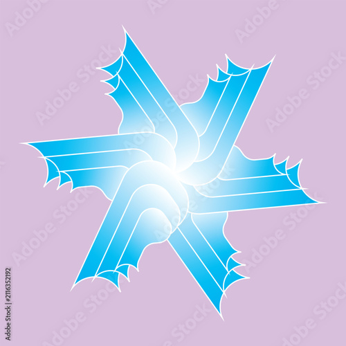 Abstract Blue Geometric Starburst Flower Vector Logo