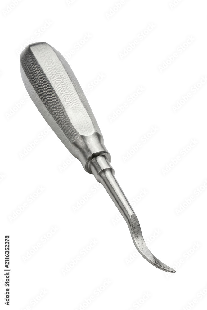 Fototapeta premium Stainless steel dental scaler tool on white background