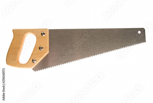 Foto Classic Woodworking Handsaw with Sharp Steel Blade