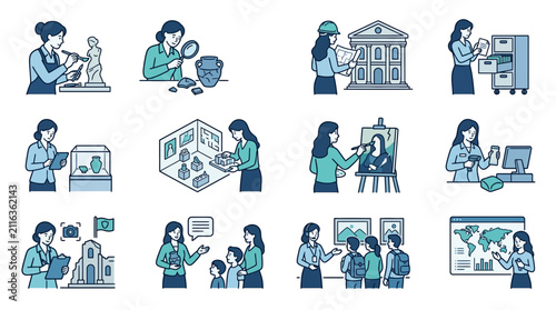 Fotografie Diverse Museum and Art Activities: Archeology, Sculpture, Architecture, Curation