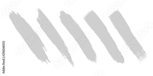 Bild auf Leinwand Gray brush stroke, isolated on white background, artistic abstract, paint stroke, visual element