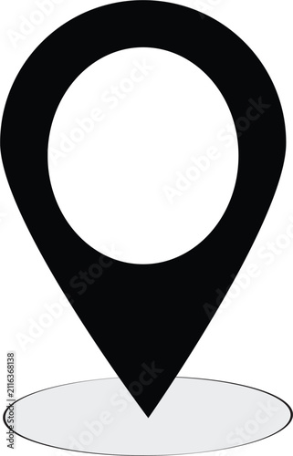 Location Pin Icon – Map Marker, GPS Navigation and Place Vector Illustration