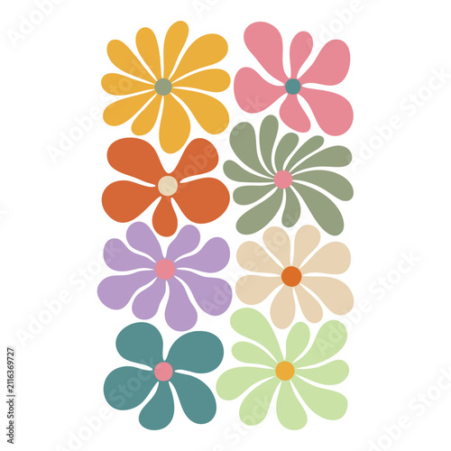 Retro Boho Abstract Floral Collection
