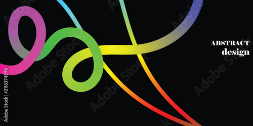 Abstract Colorful Glowing Wave Lines Vector Background with Flowing Digital Light Curves and Vibrant Geometric Pattern for Modern Technology Wallpaper Design Illustration